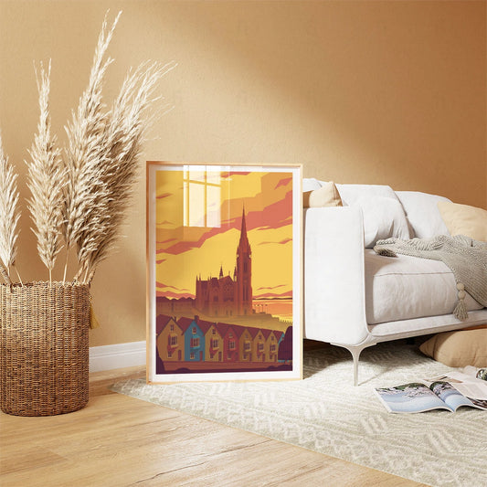Plakat "Cobh, Irlandia" - Grafika z Kolorowym Miasteczkiem