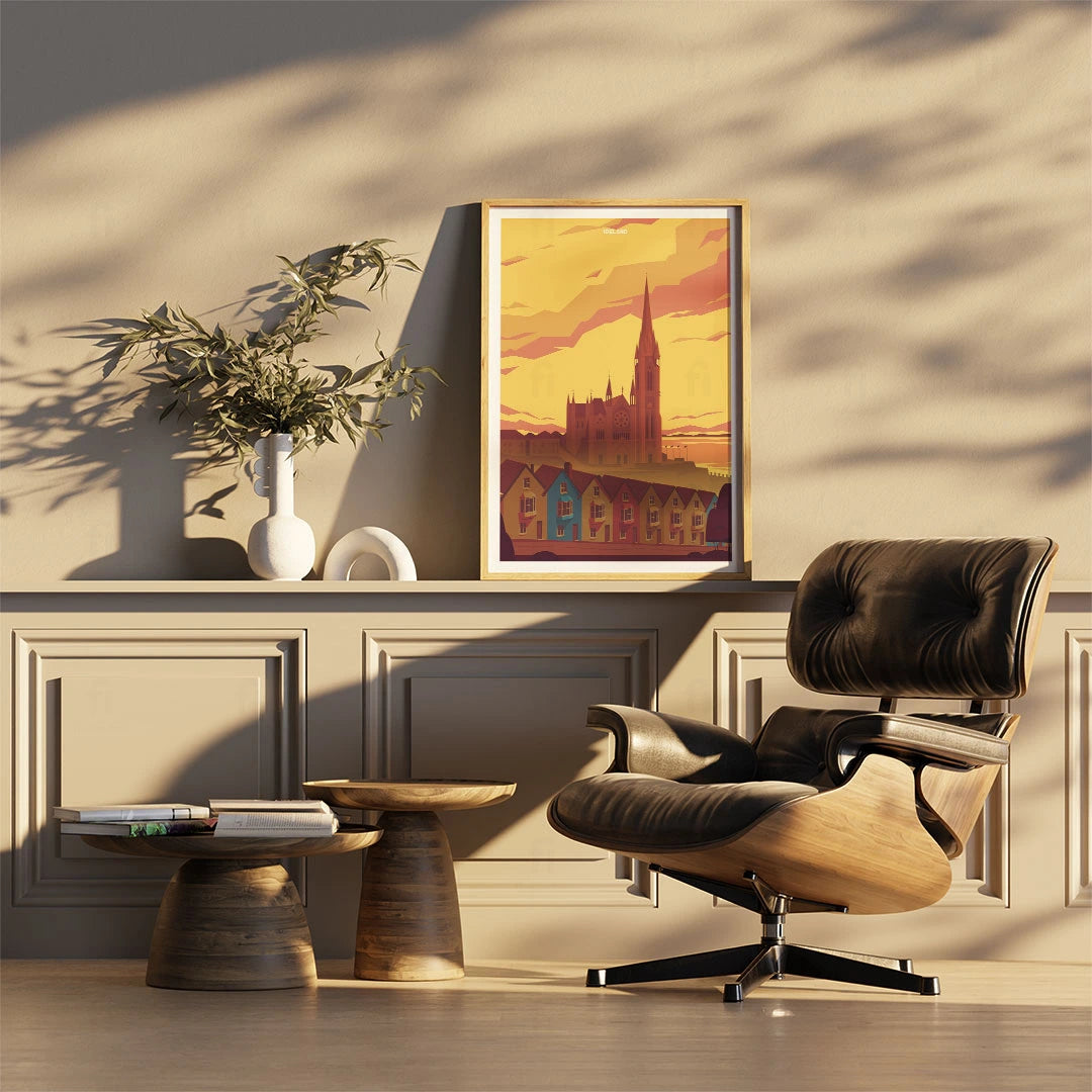 Plakat "Cobh, Irlandia" - Grafika z Kolorowym Miasteczkiem