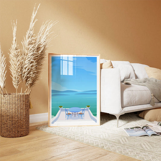 Plakat "Korfu, Grecja" - Grafika z Grecką Wyspą