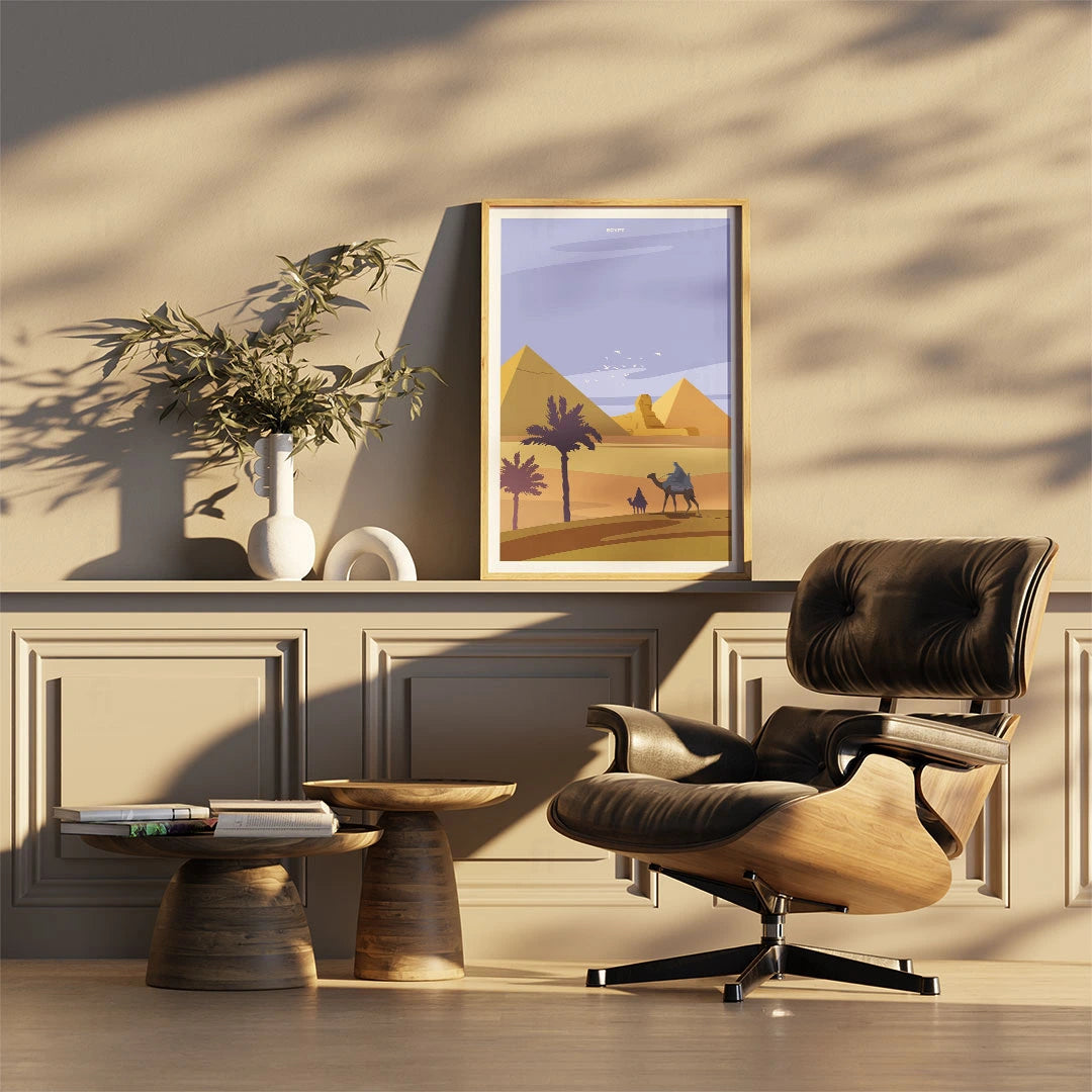 Plakat "Egipt, Piramidy i Sfinks" - Grafika z Historią