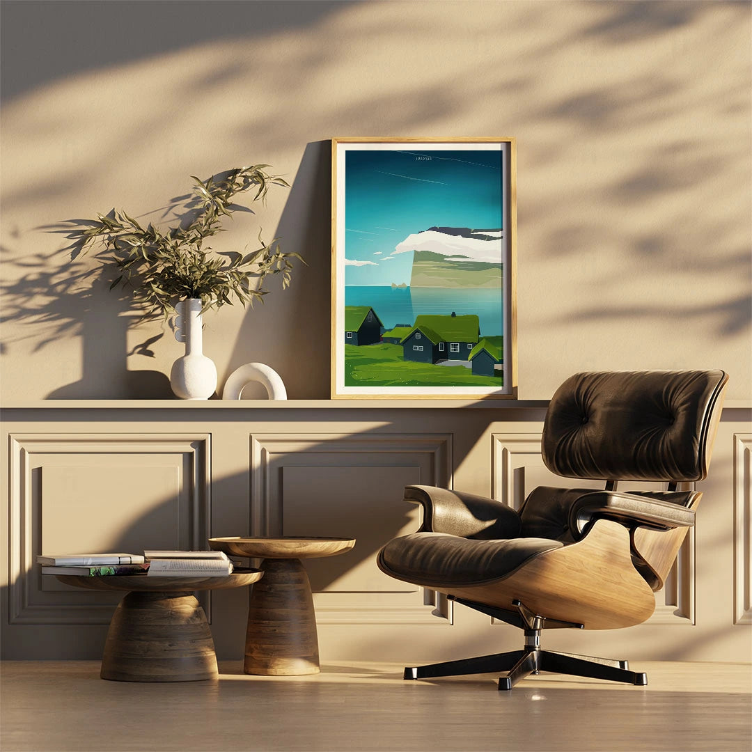 Plakat "Wyspy Owcze" - Grafika ze Skandynawskim Krajobrazem