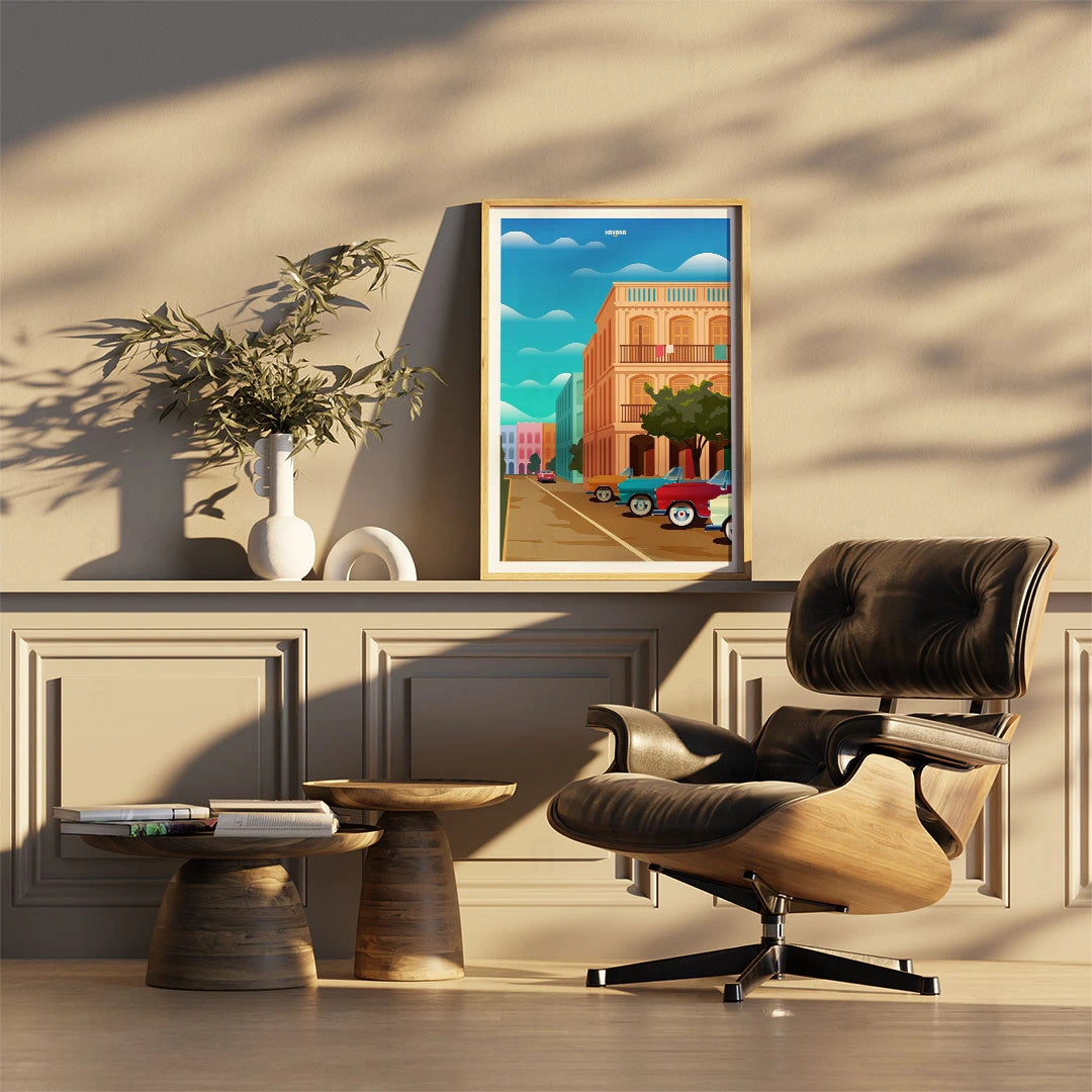 Plakat "Hawana, Kuba" - Grafika w Stylu Retro