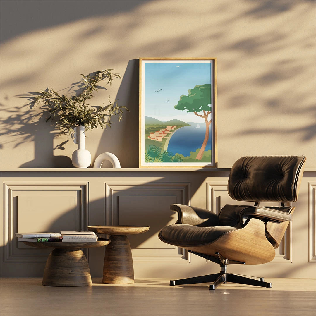 Plakat "Wybrzeże, Włochy" - Grafika Podróżnicza