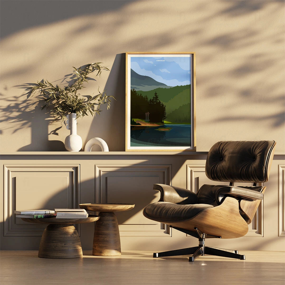 Plakat "Karpaty, Jezioro Synewyr" - Grafika z Pejzażem