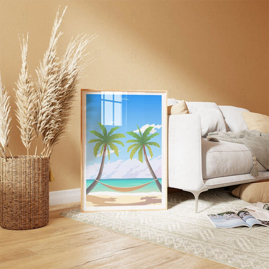 Plakat "Malediwy" - Grafika z Rajską Plażą