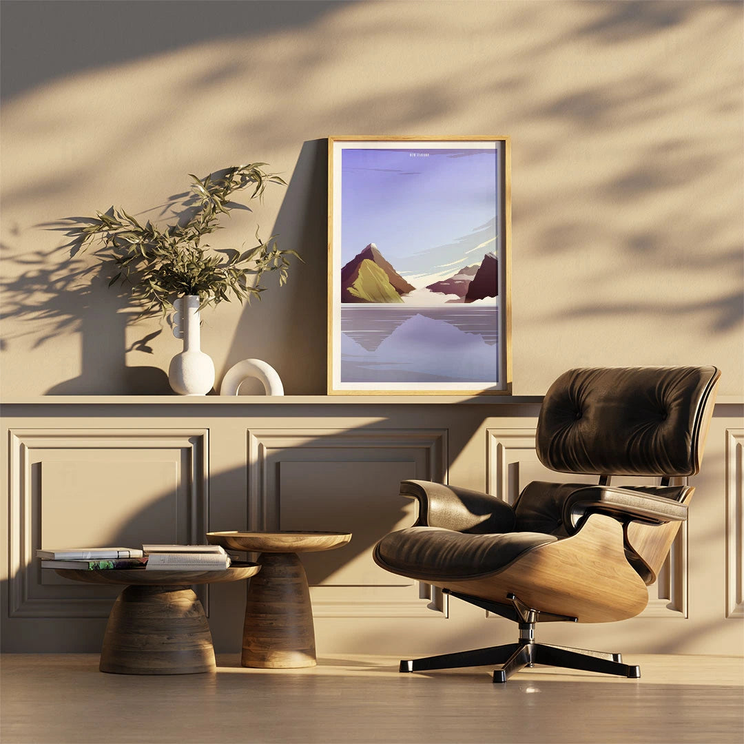 Plakat "Nowa Zelandia, Fiordland" - Grafika z Pejzażem