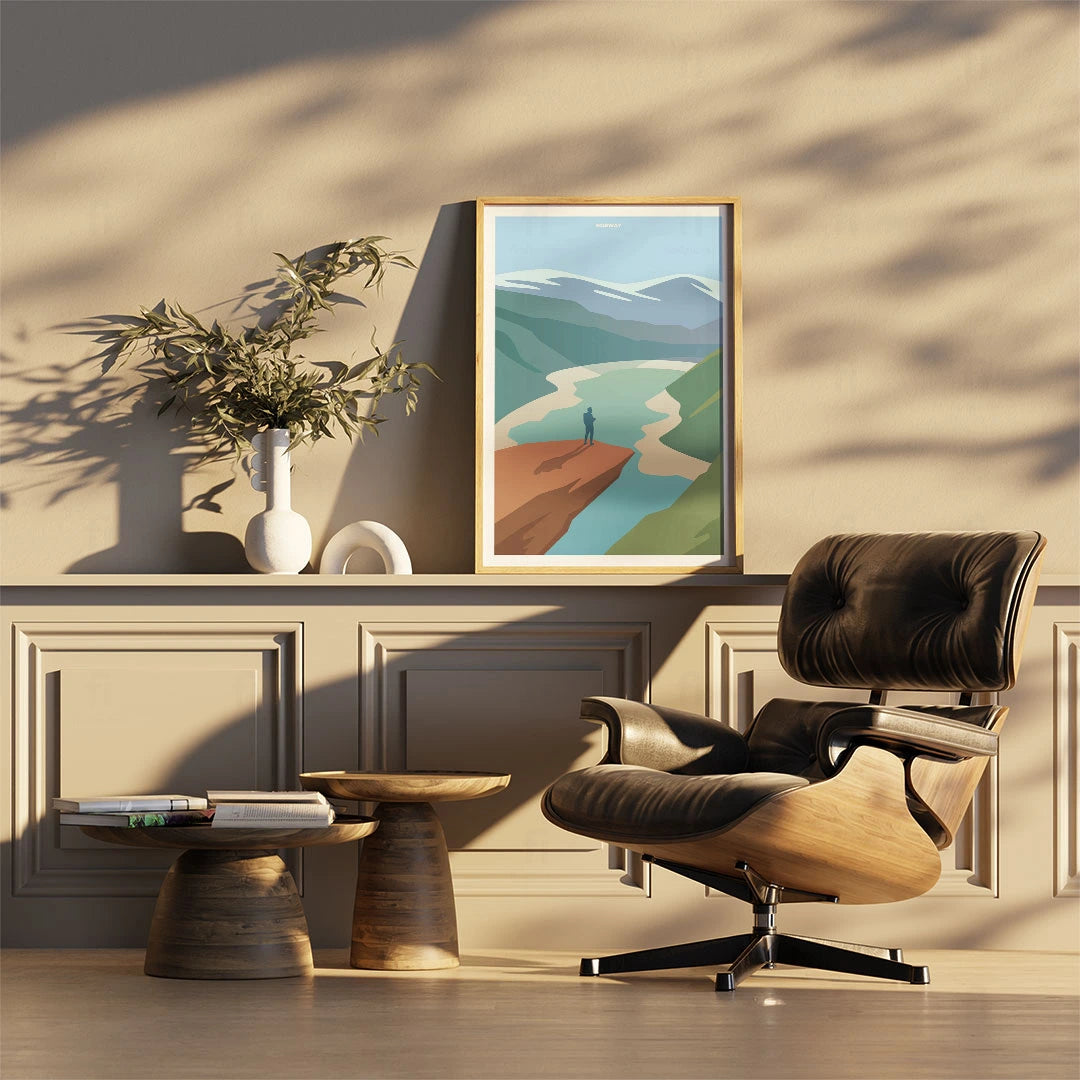 Plakat "Norwegia" - Grafika ze Skandynawskim Pejzażem