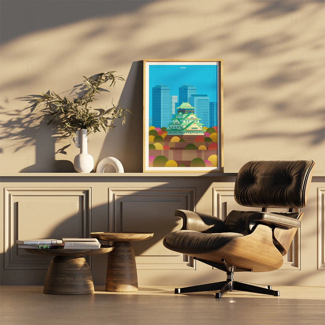 Plakat "Osaka, Japonia" - Grafika w Stylu Japońskim