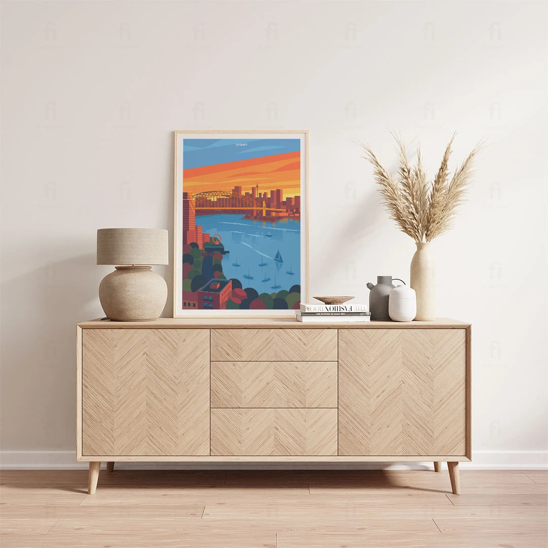 Plakat "Sydney" - Grafika z Australijską Metropolią