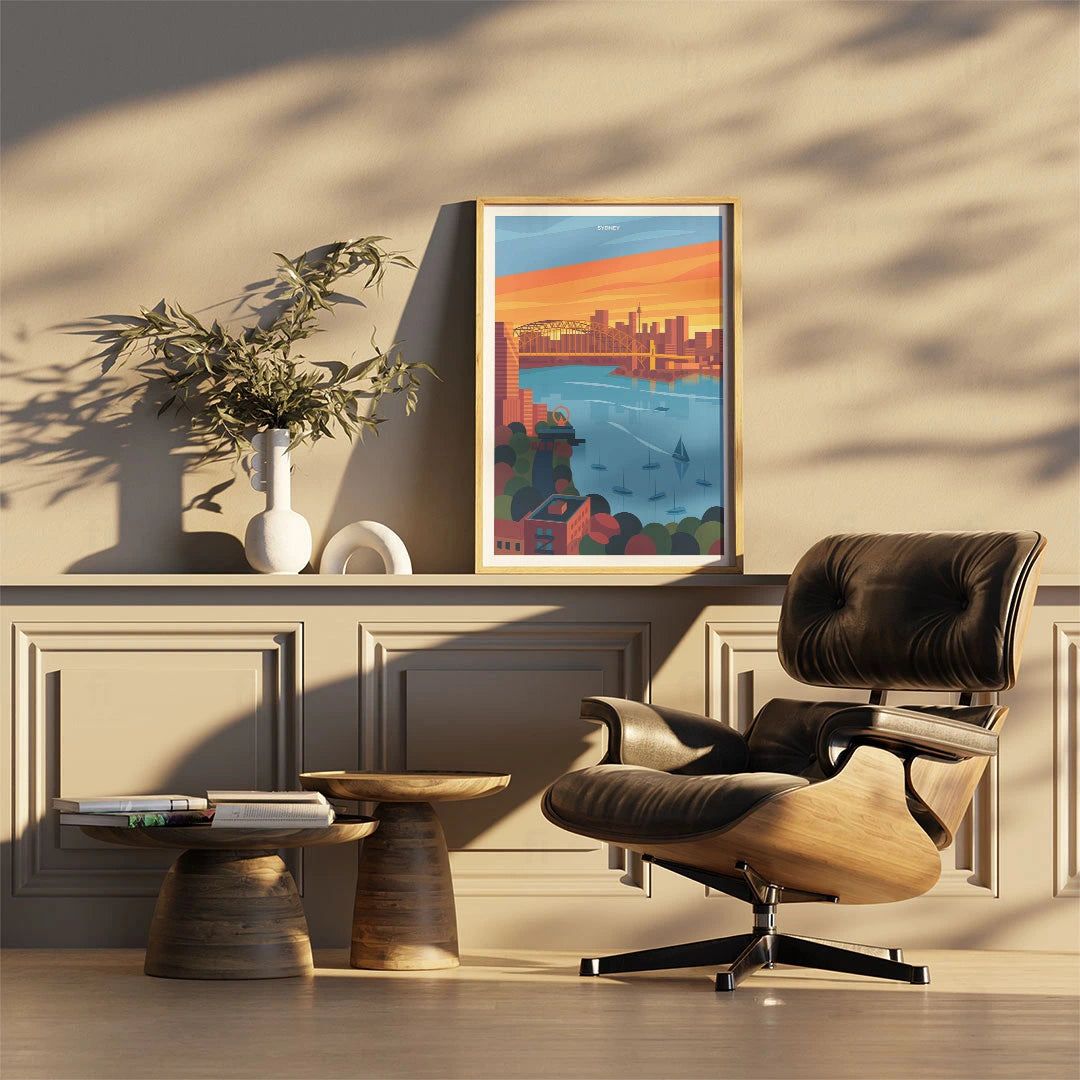 Plakat "Sydney" - Grafika z Australijską Metropolią