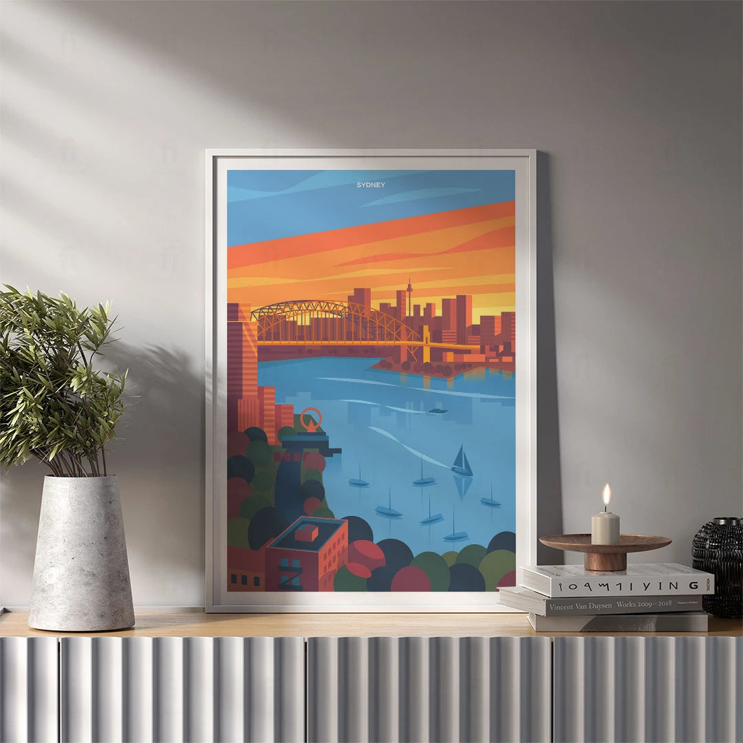 Plakat "Sydney" - Grafika z Australijską Metropolią