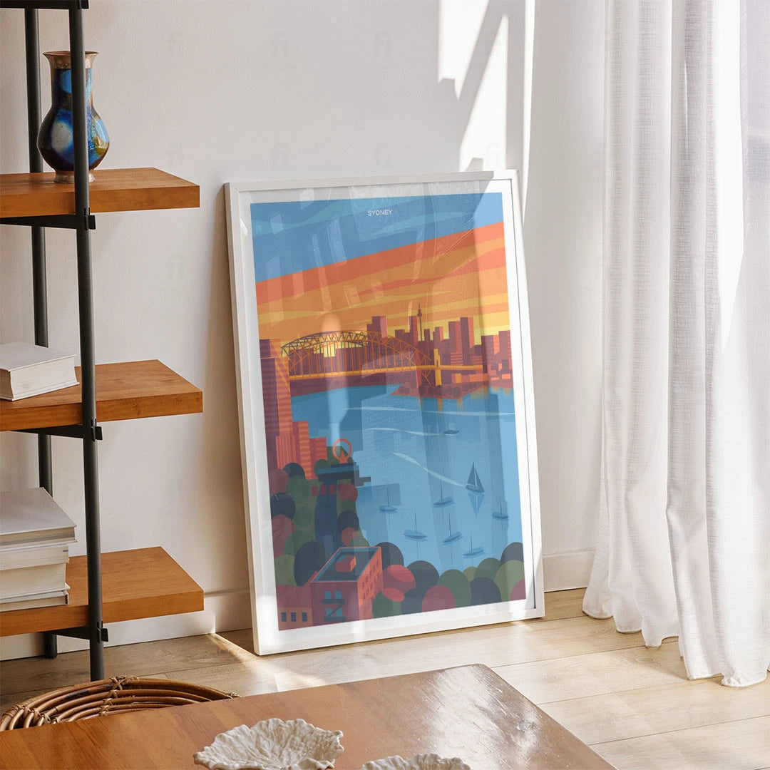 Plakat "Sydney" - Grafika z Australijską Metropolią