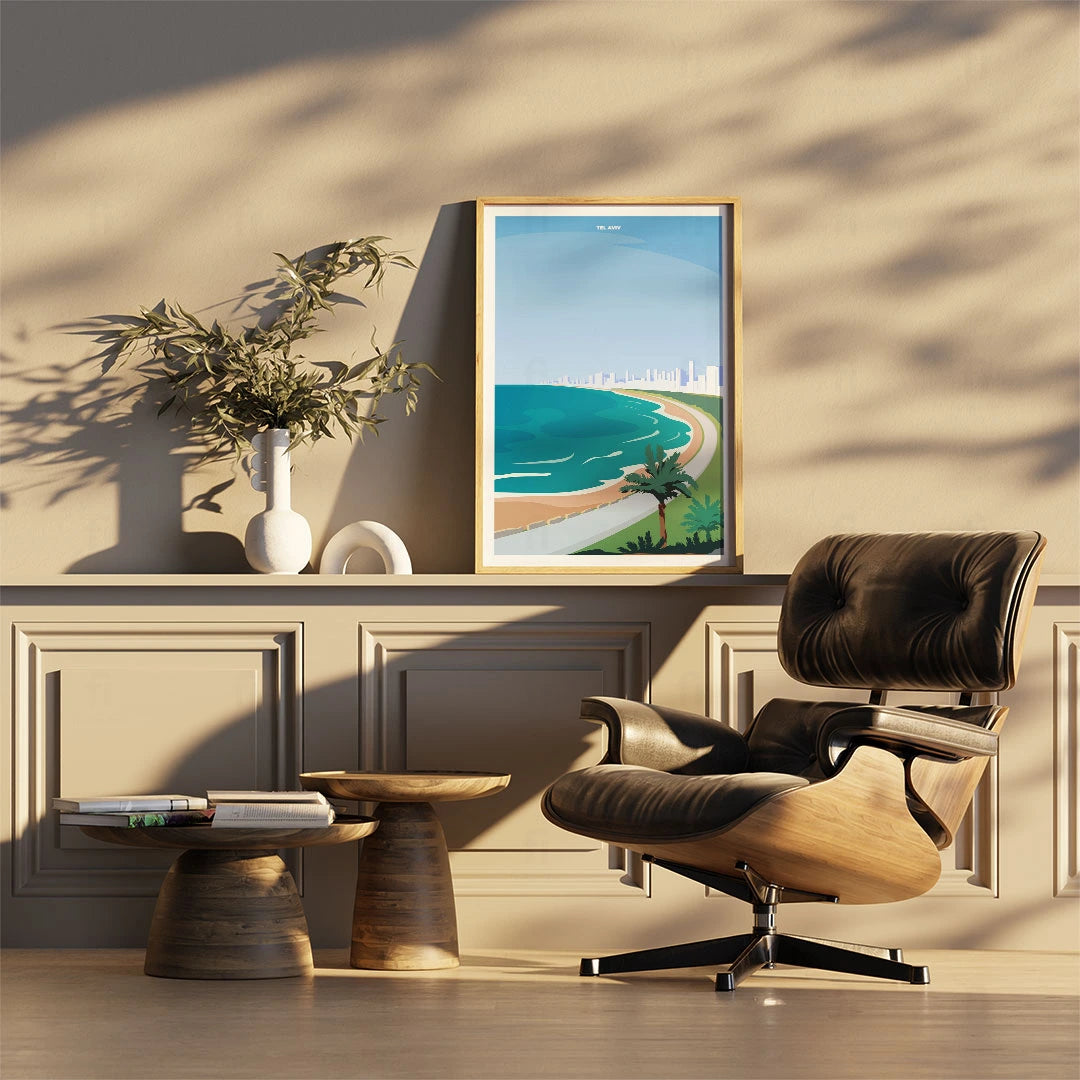 Plakat "Tel Awiw" - Słońce i Energia Śródziemnomorskiej Metropolii