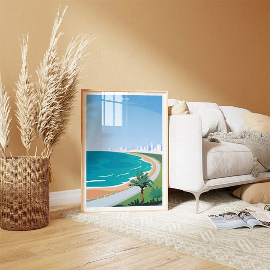 Plakat "Tel Awiw" - Słońce i Energia Śródziemnomorskiej Metropolii