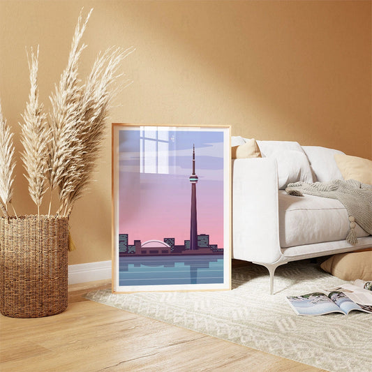 Plakat "Toronto" - Panorama Miasta o Zachodzie Słońca