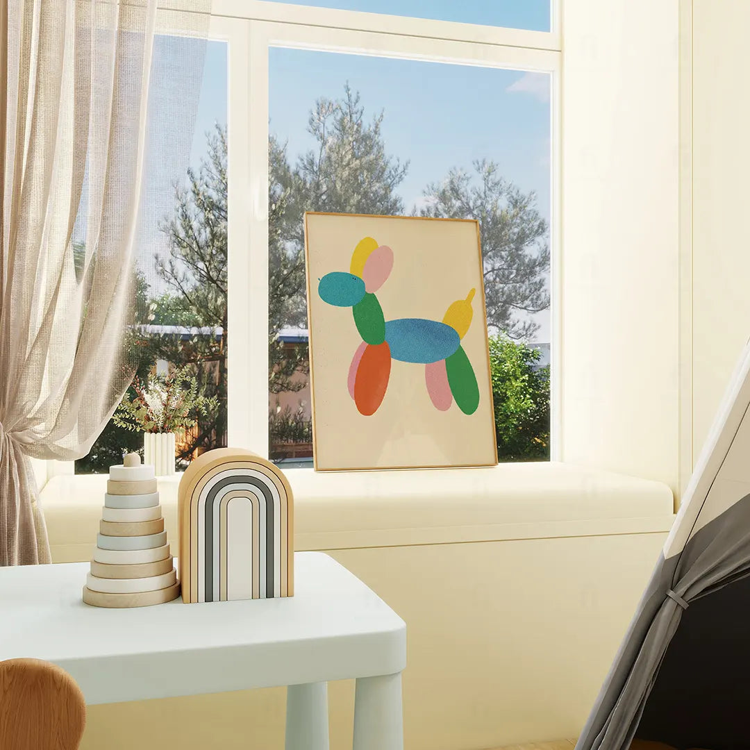 Plakat Balonowy Pies – Obrazek do Pokoju Dziecka