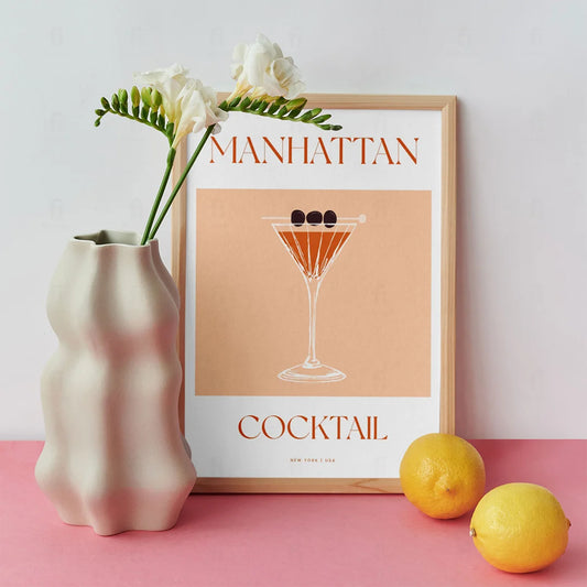 Plakat "Manhattan" - Klasyczna Grafika z Koktajlem