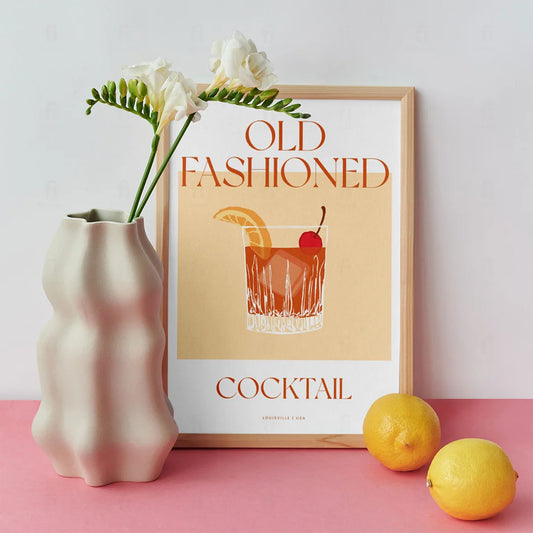 Plakat "Old Fashioned" - Grafika z Klasycznym Koktajlem