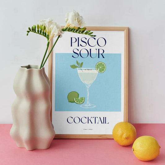 Plakat "Pisco Sour" - Egzotyczna Grafika z Koktajlem