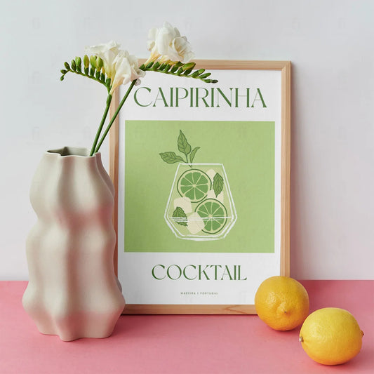 Plakat "Caipirinha" - Brazylijska Grafika z Koktajlem