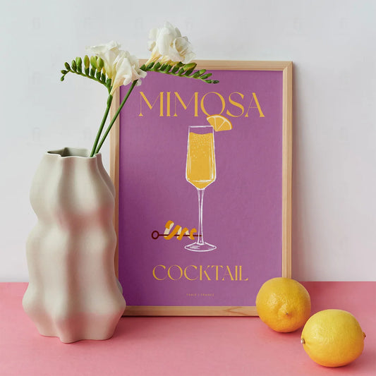 Plakat "Mimosa" - Stylowa Grafika z Koktajlem
