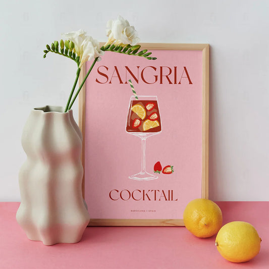 Plakat "Sangria" - Owocowa Grafika z Koktajlem