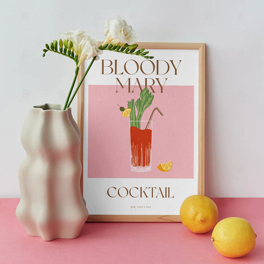 Plakat "Bloody Mary" - Klasyczna Grafika z Koktajlem