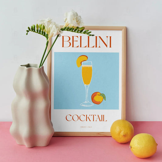 Plakat "Bellini" - Włoska Grafika z Koktajlem
