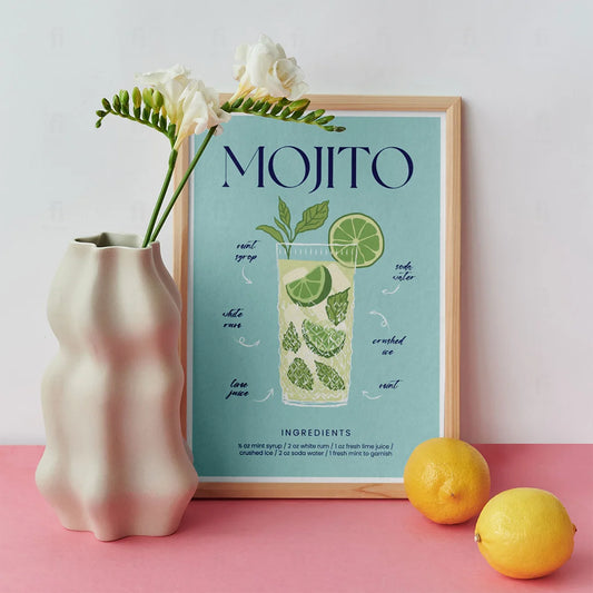 Plakat "Przepis na Mojito" - Orzeźwiająca Grafika do Baru