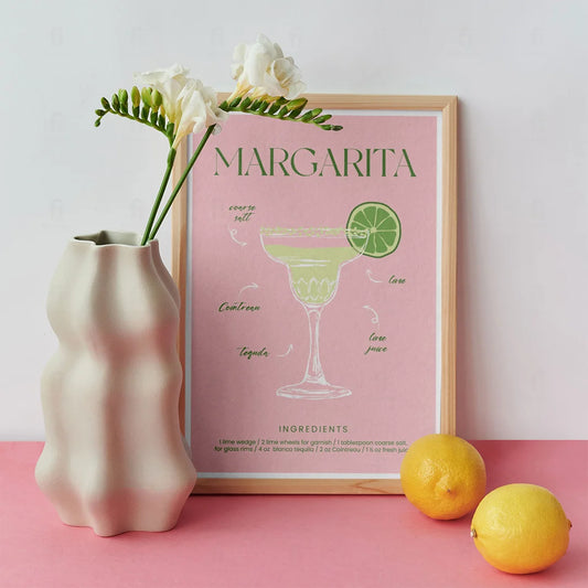 Plakat "Przepis na Margaritę" - Grafika z Koktajlem