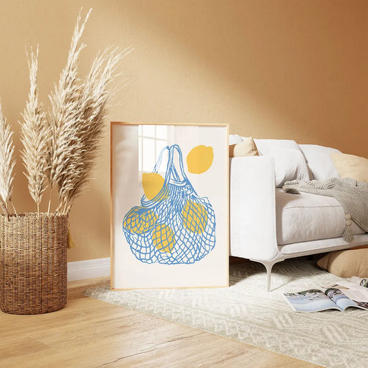 Plakat "Siatka z Cytrynami" - Świeża Grafika do Kuchni