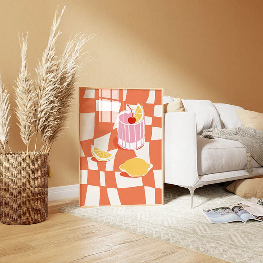 Plakat "Tropikalny Koktajl" - Orzeźwiająca Grafika do Baru