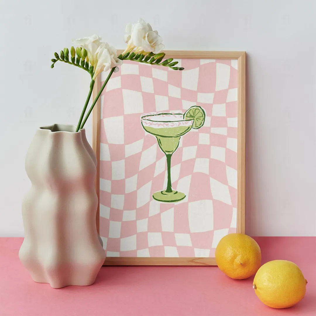 Plakat z cytrusami i drinkiem