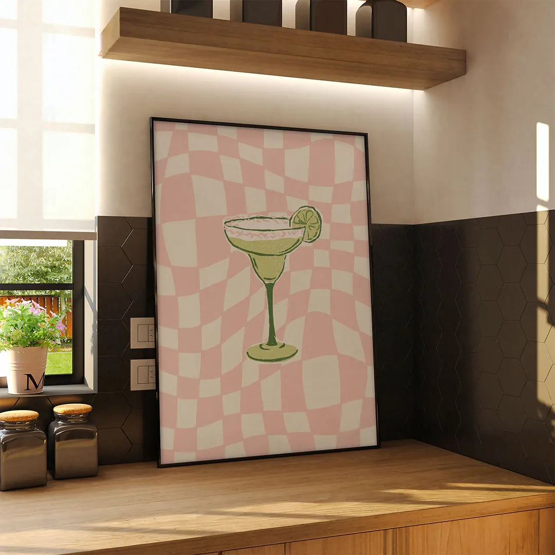 Plakat z cytrusami i drinkiem