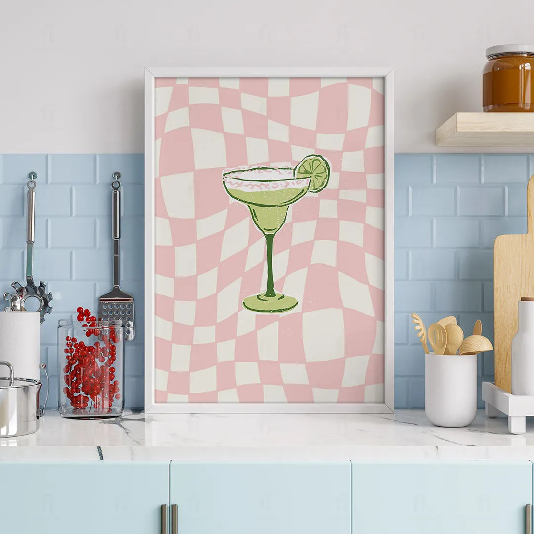Plakat z cytrusami i drinkiem