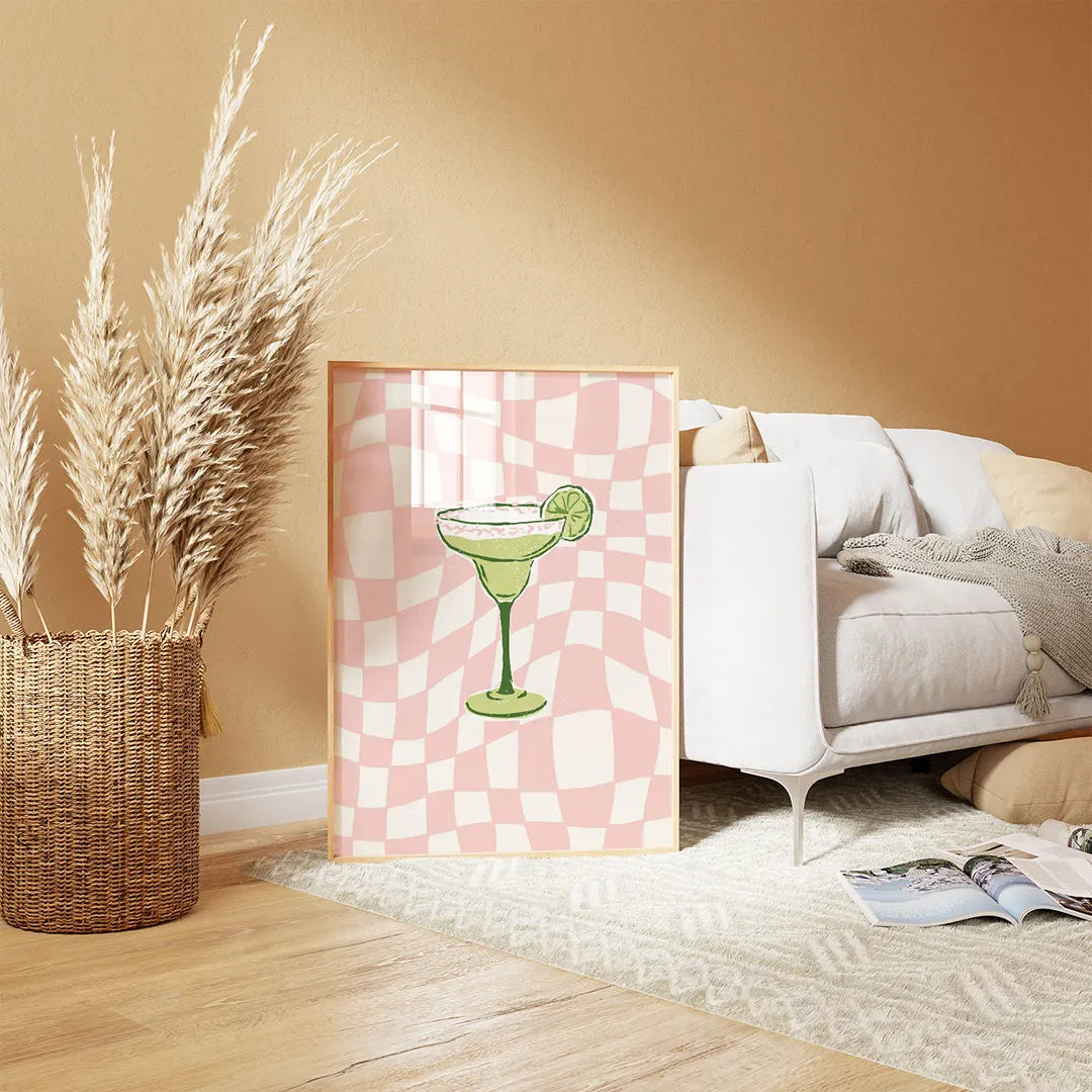 Plakat z cytrusami i drinkiem