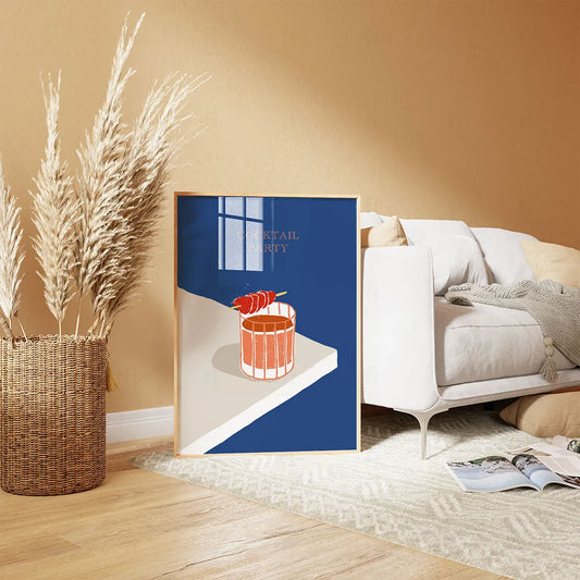 Plakat "Cocktail Party" - Stylowa Grafika do Baru