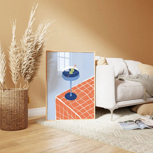 Plakat "Martini na Kratce" - Stylowa Grafika do Baru