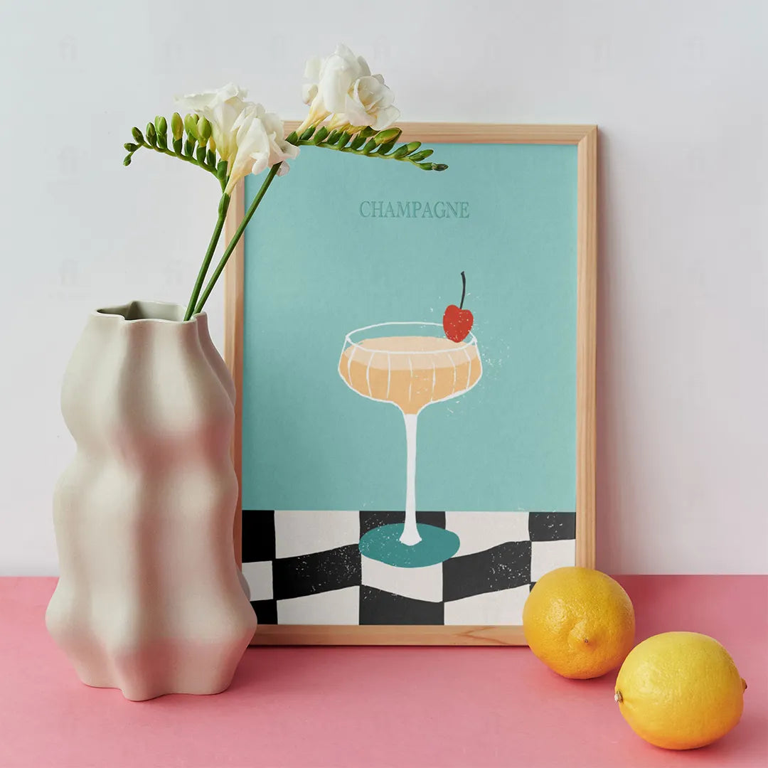 Plakat "Champagne" - Elegancka Grafika do Baru