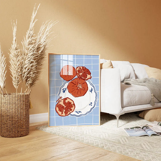 Plakat "Talerz Granatów" - Stylowa Grafika do Kuchni