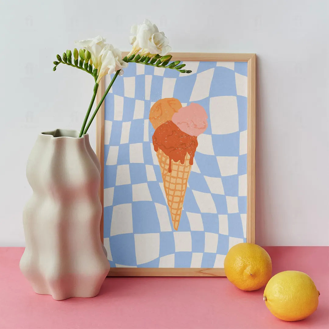 Plakat "Letnie Lody" - Grafika z Deserem