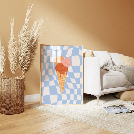 Plakat "Letnie Lody" - Grafika z Deserem