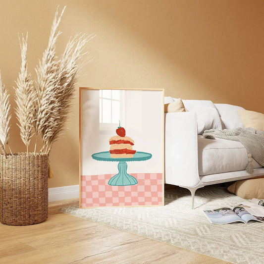 Plakat "Słodka Chwila" - Grafika z Ciastkiem