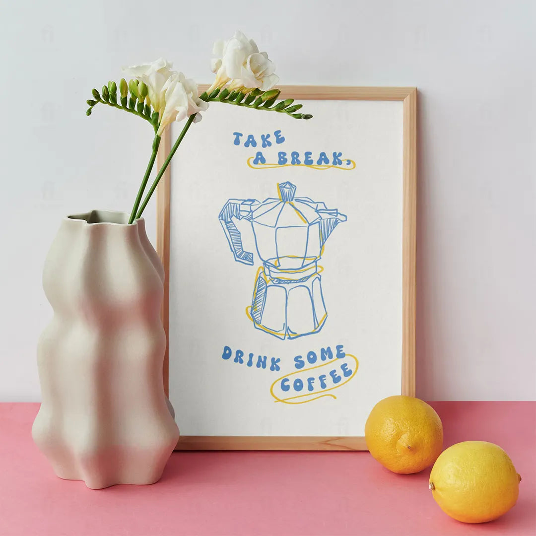Plakat "Take a Break, Drink Some Coffee" - Grafika dla Kawoszy