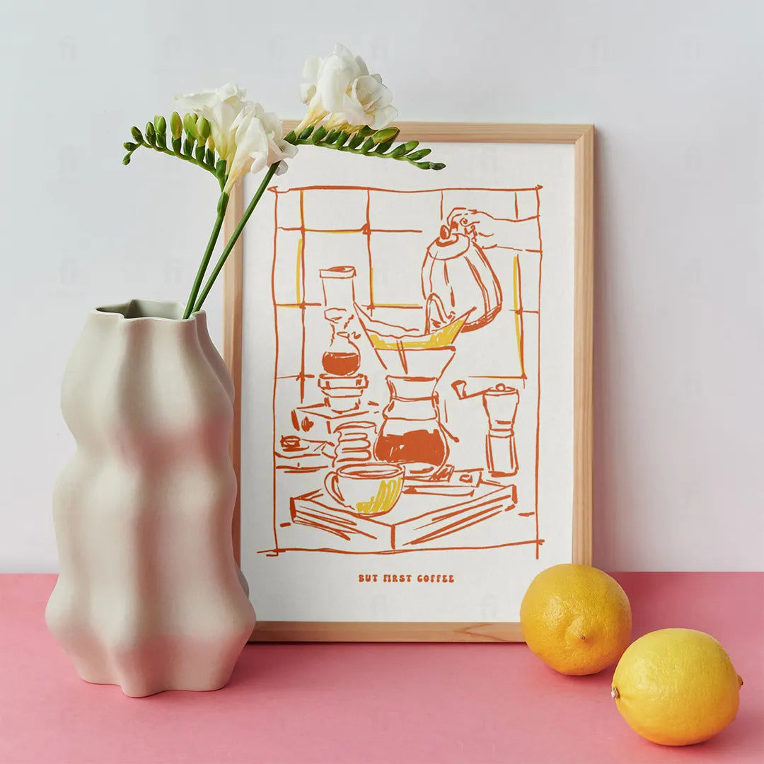 Plakat "But First, Coffee" - Grafika dla Miłośników Kawy