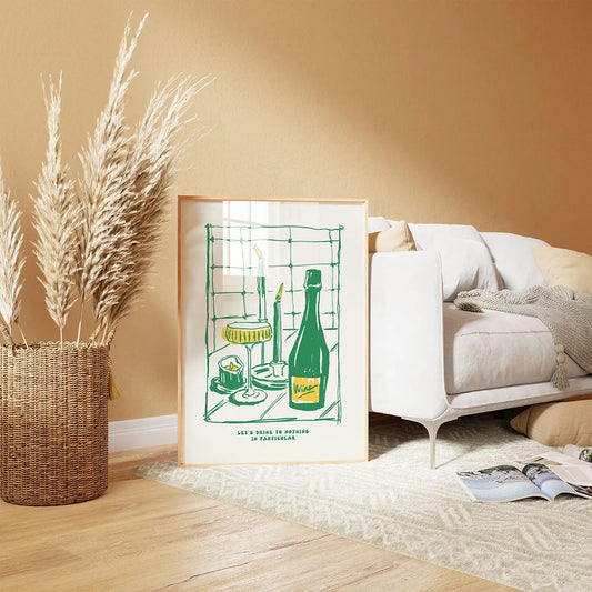 Plakat "Let's Drink to Nothing" - Stylowa Grafika do Baru