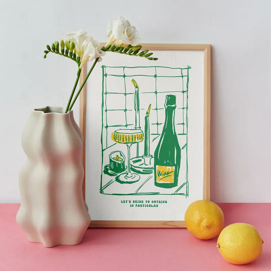 Plakat "Let's Drink to Nothing" - Stylowa Grafika do Baru