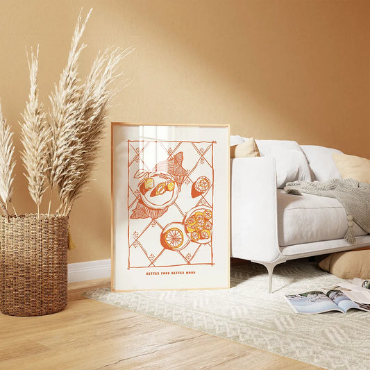 Plakat "Better Food, Better Mood" - Grafika do Kuchni