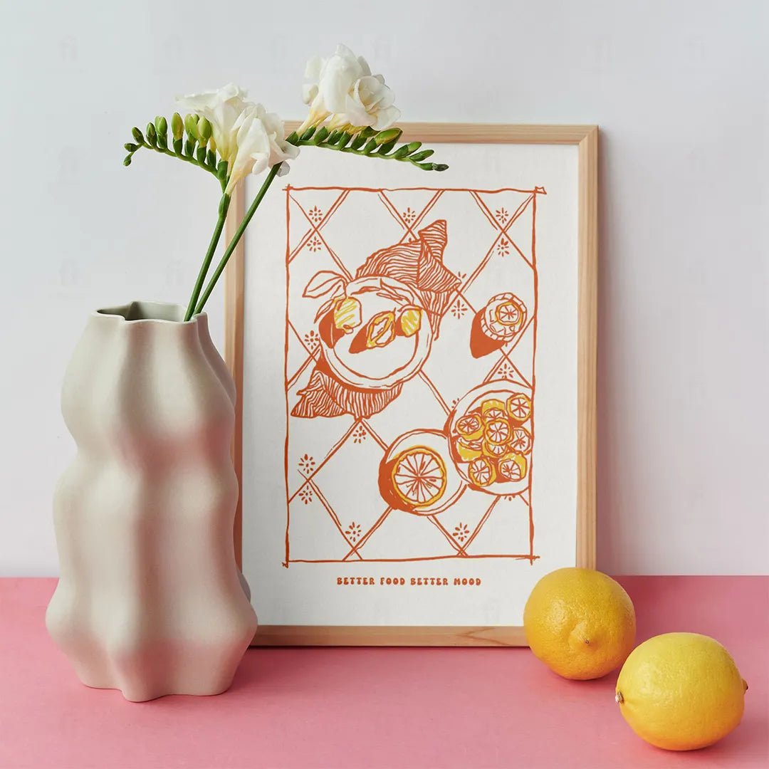 Plakat "Better Food, Better Mood" - Grafika do Kuchni