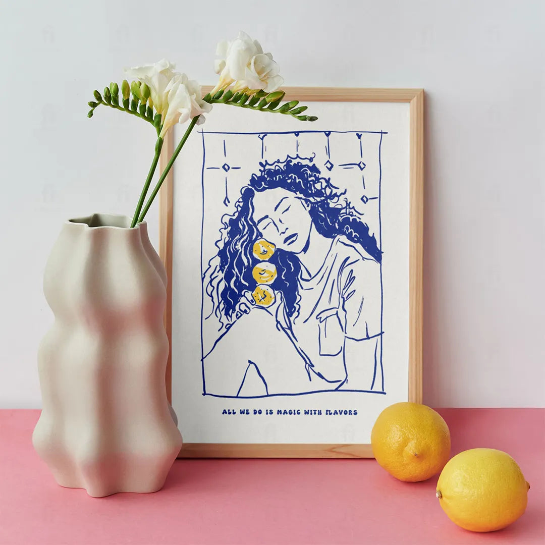 Plakat "Magic with Flavors" - Kreatywna Grafika do Kuchni - Findposter